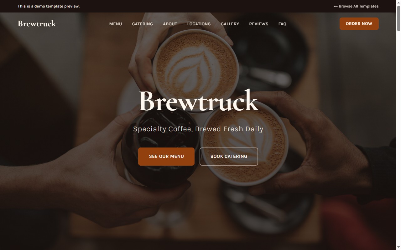 Brewtruck — coffee truck website template