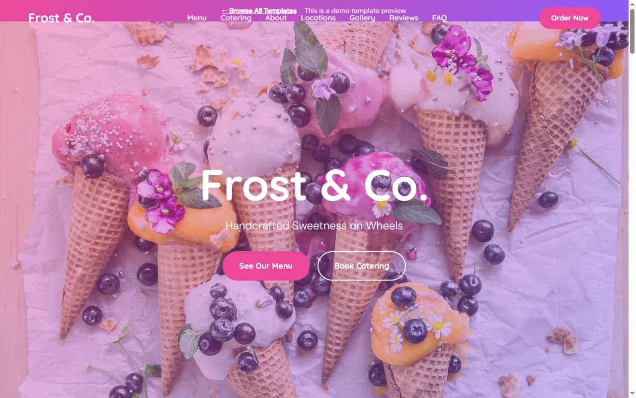 Frost & Co. — dessert food truck website template