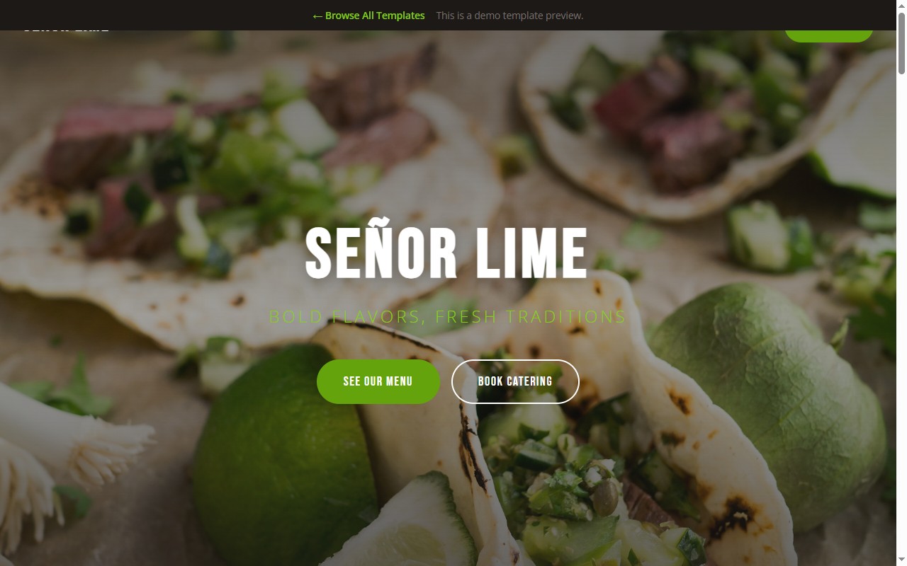 Señor Lime — Mexican food truck website template