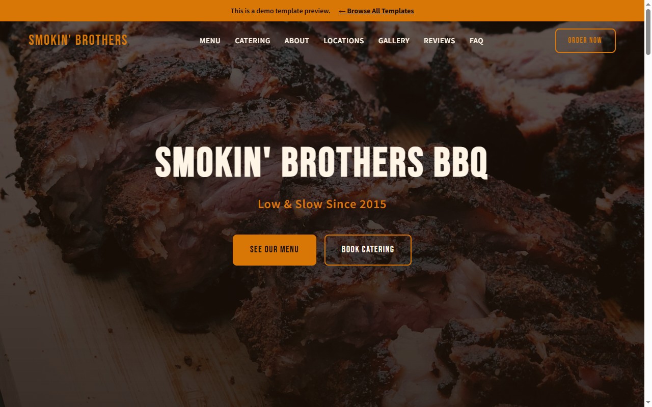 Smokin'Brothers — BBQ food truck website template